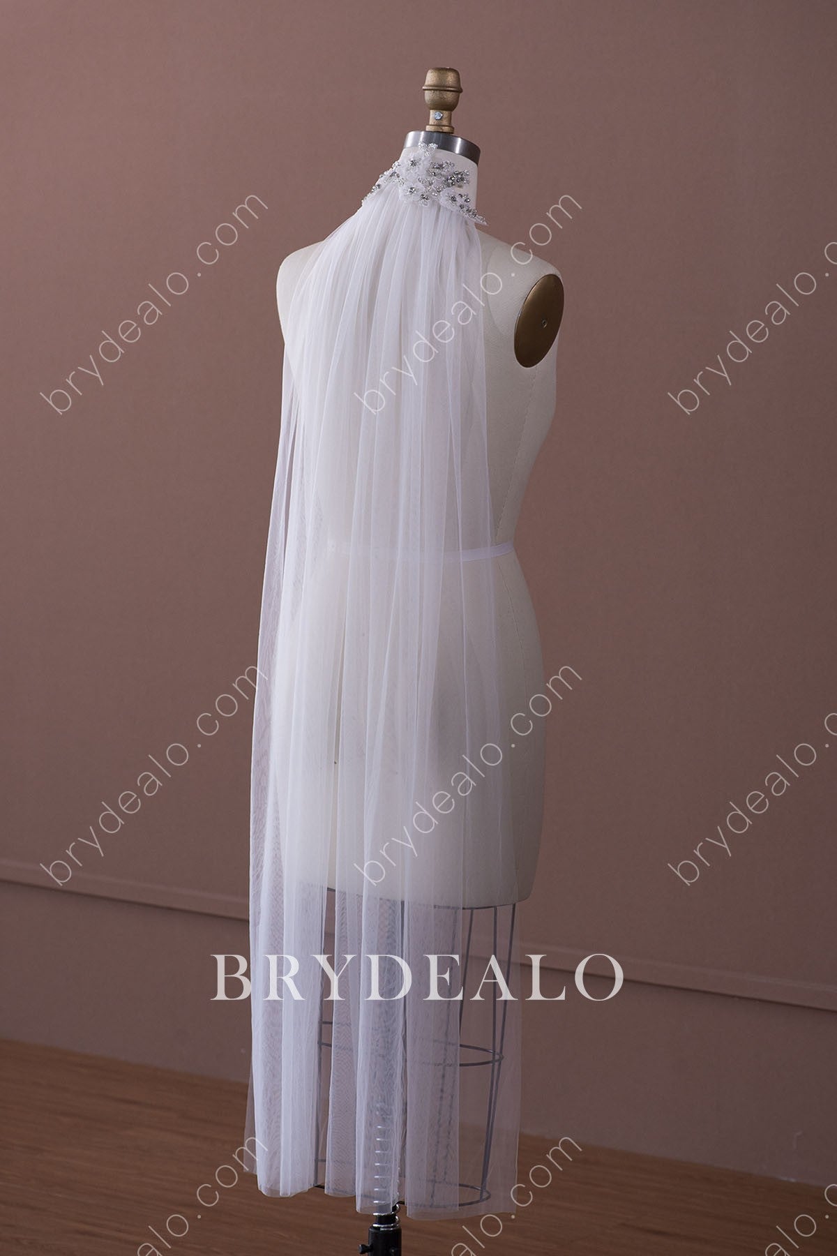 ballet length raw-cut wedding veil online