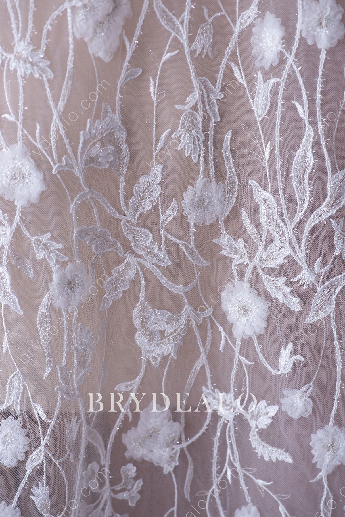 Best Sequin Flowers Vine Bridal Lace Fabric Online