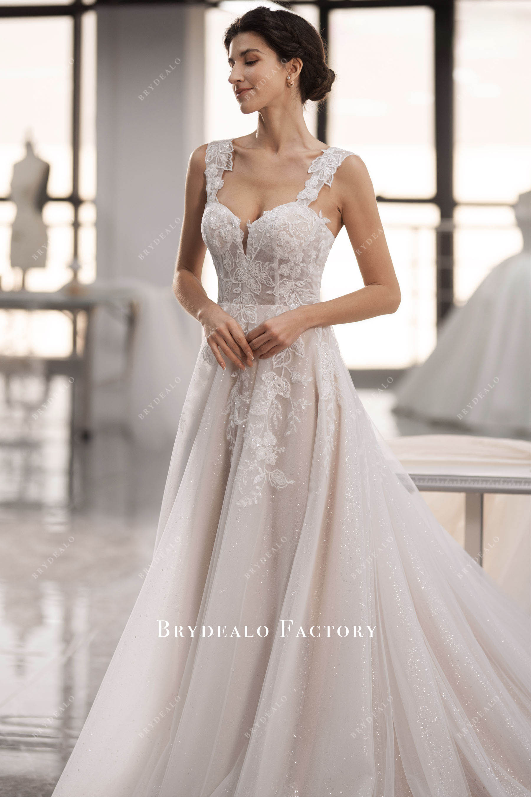 sweetheart neck beaded lace original wedding gown