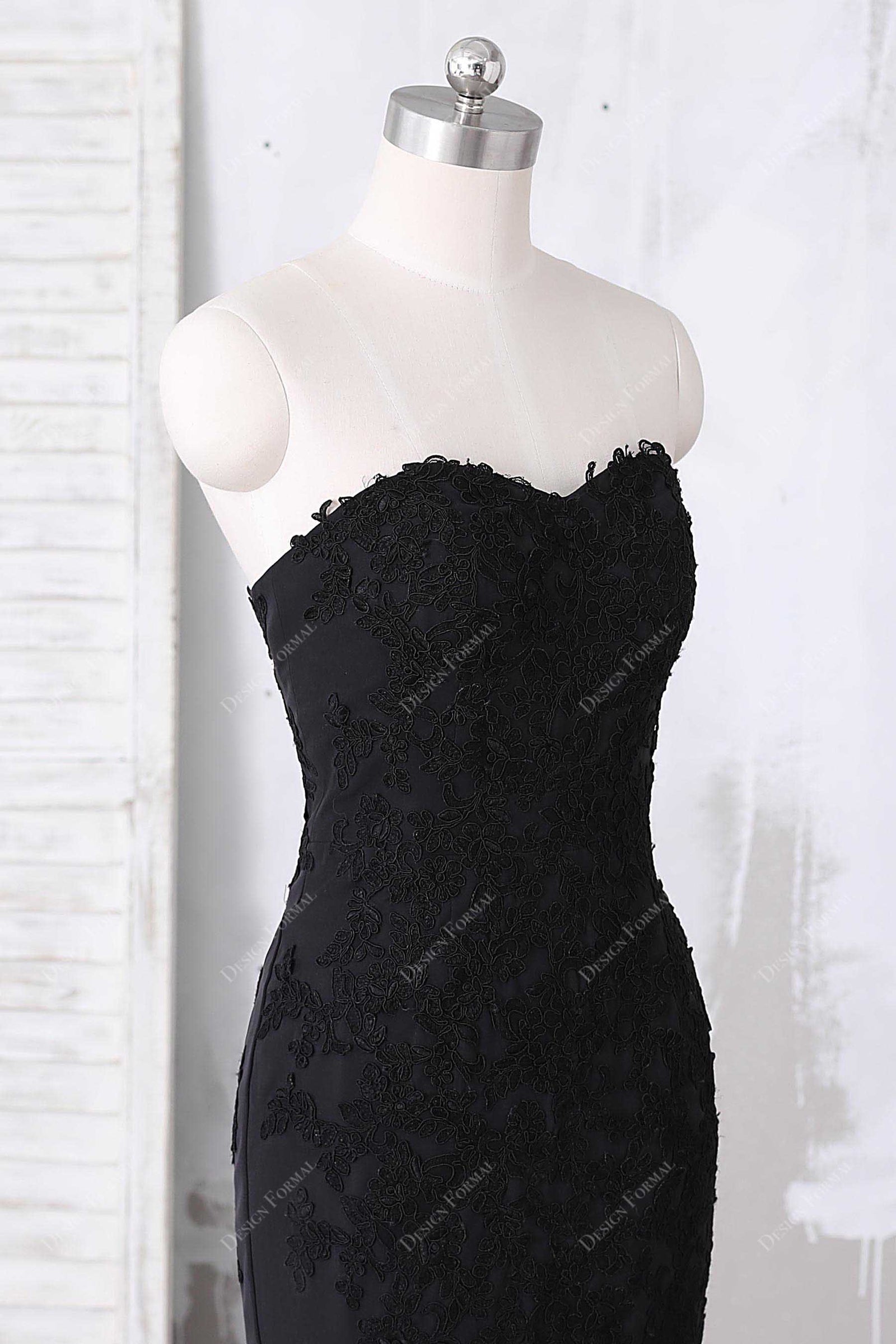 3D Lace Ruffled Strapless Dress