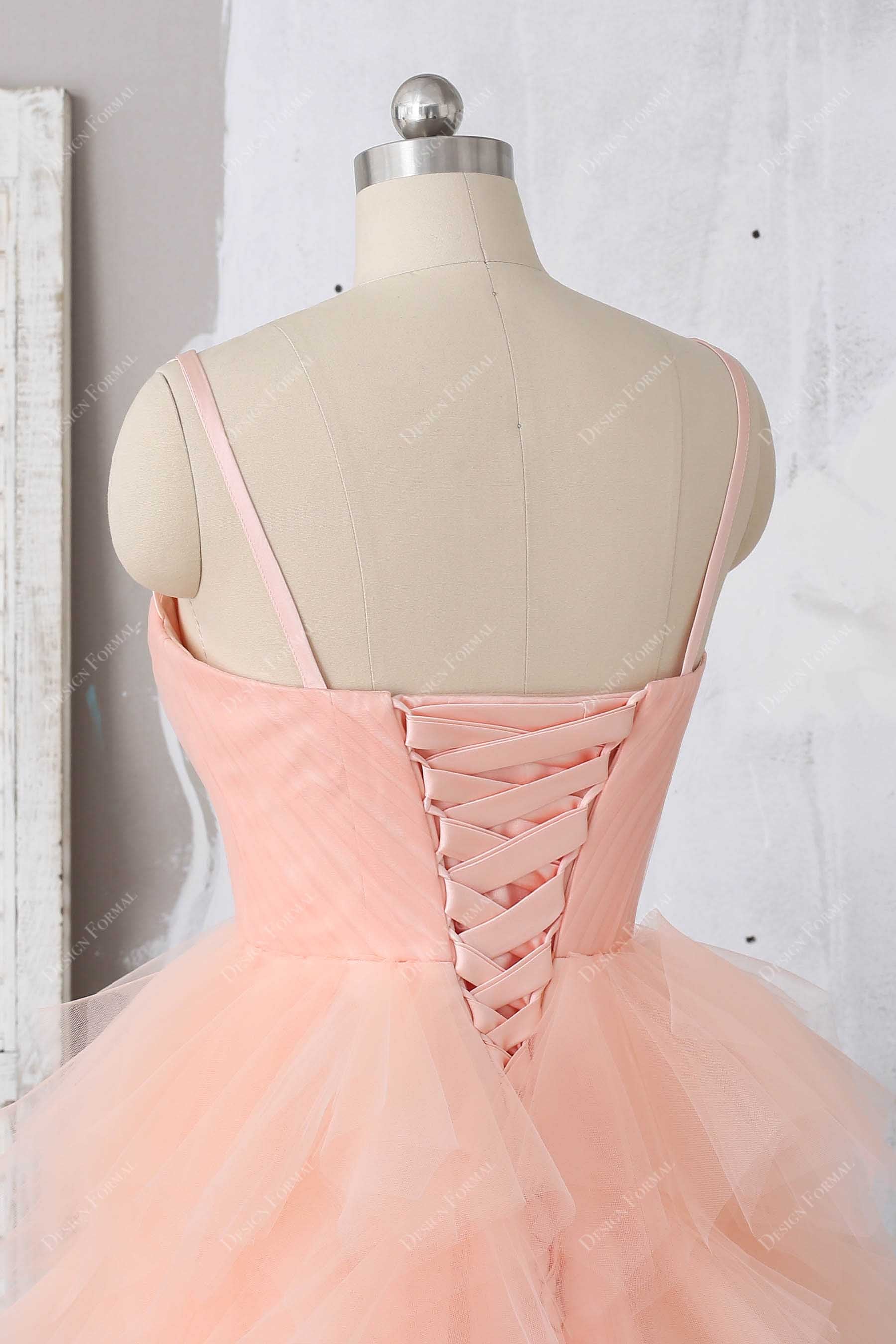 thin straps corset cocktail prom dress