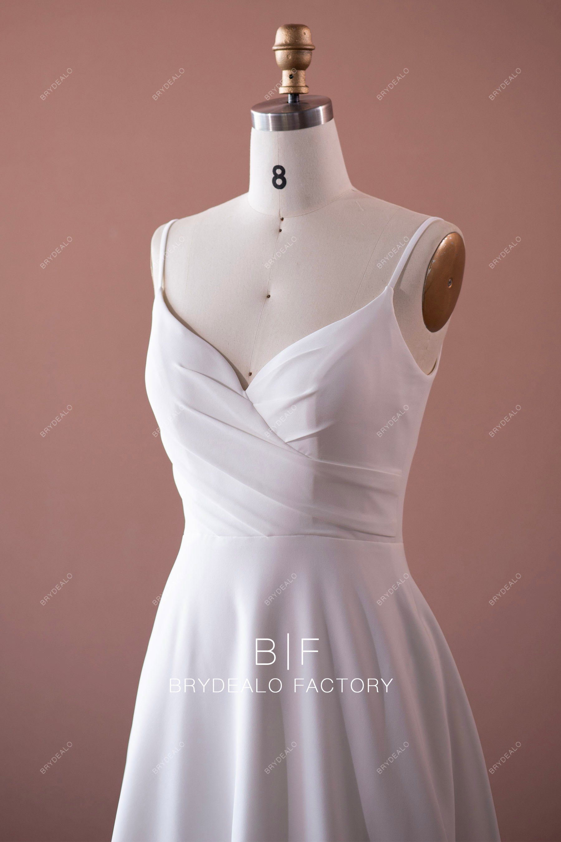thin straps sleeveless destination wedding dress