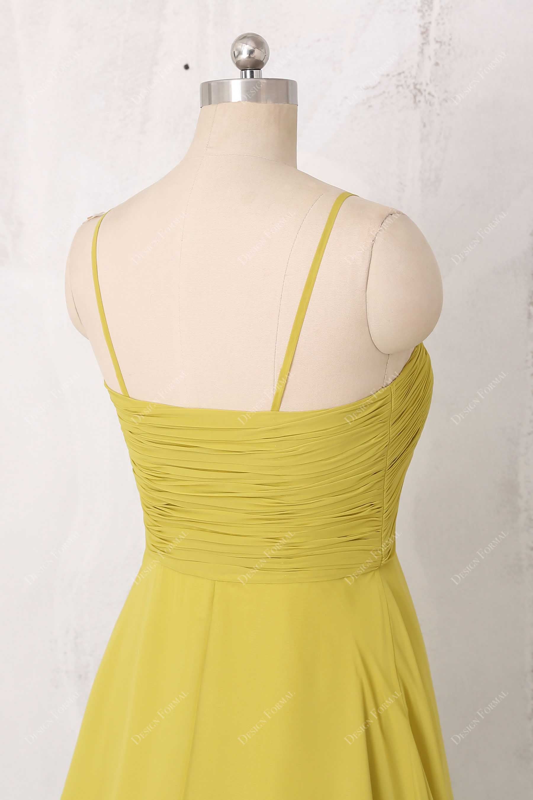 thin straps ruched back