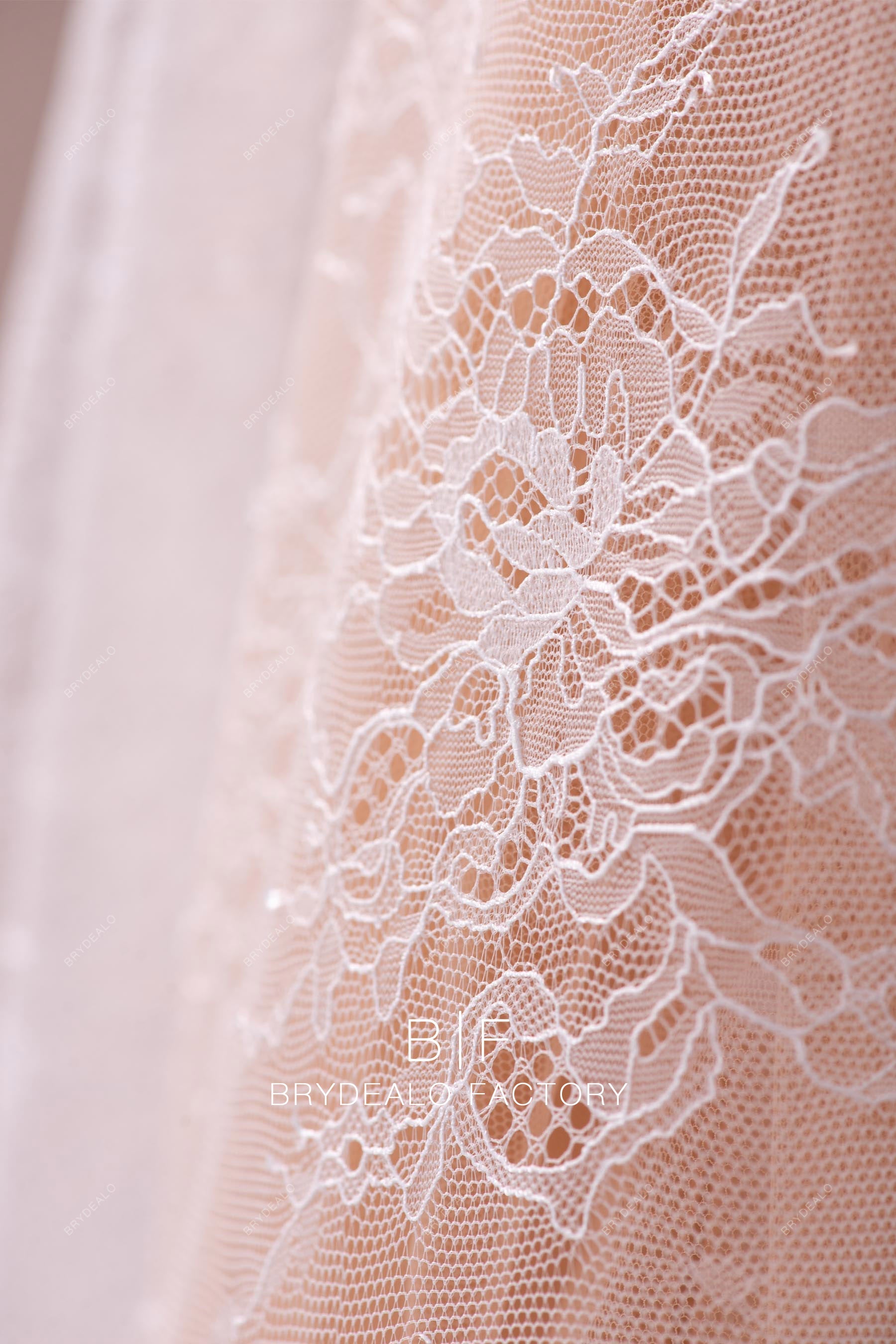 Elegant Flower French Chantilly Lace Fabric 