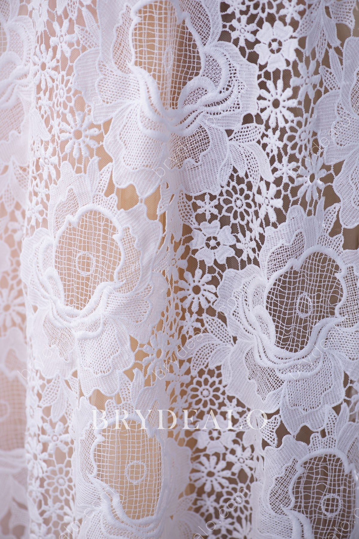 Wild Flower Crochet Bridal Lace Fabric For Sale