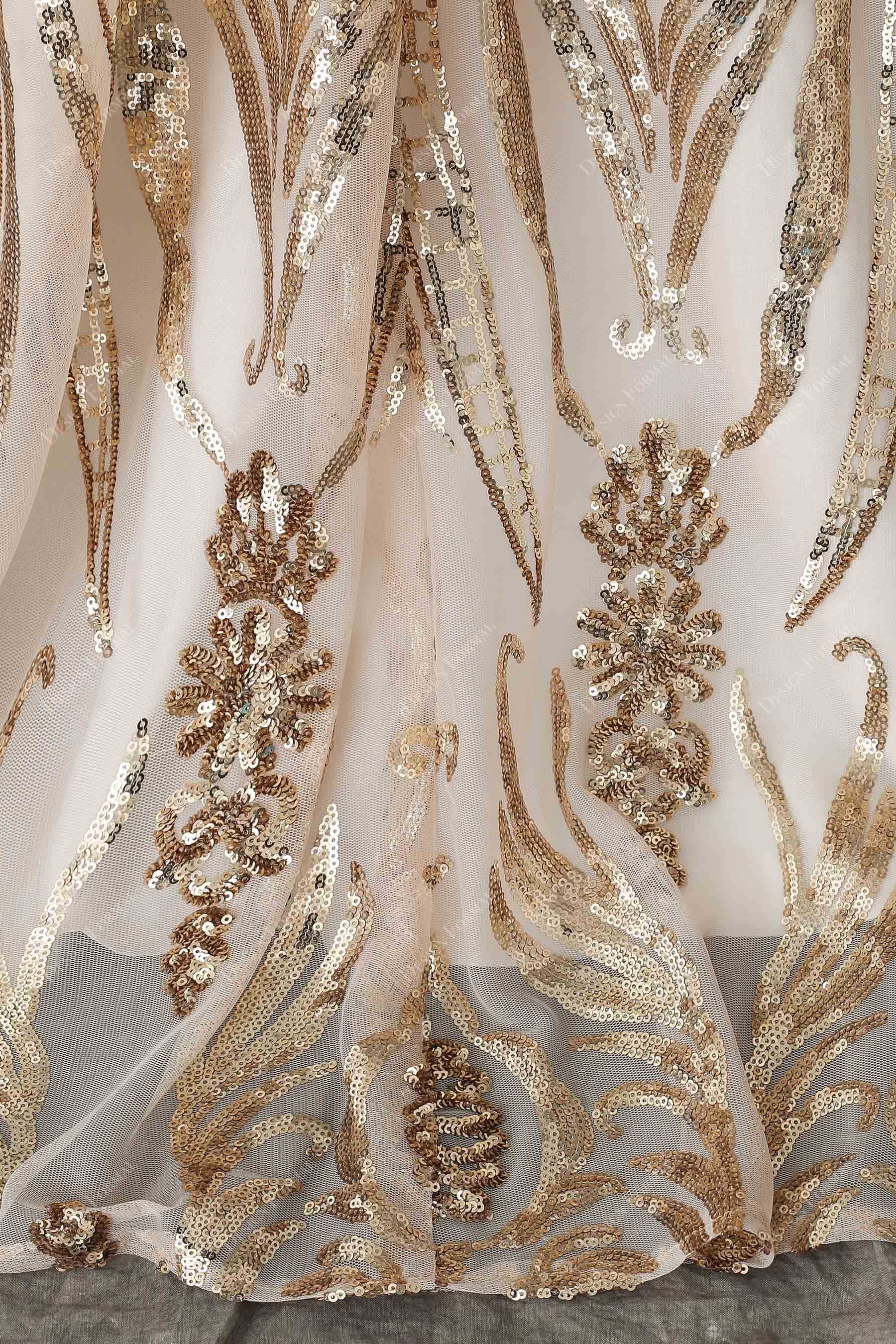 unique sequin gold prom dress