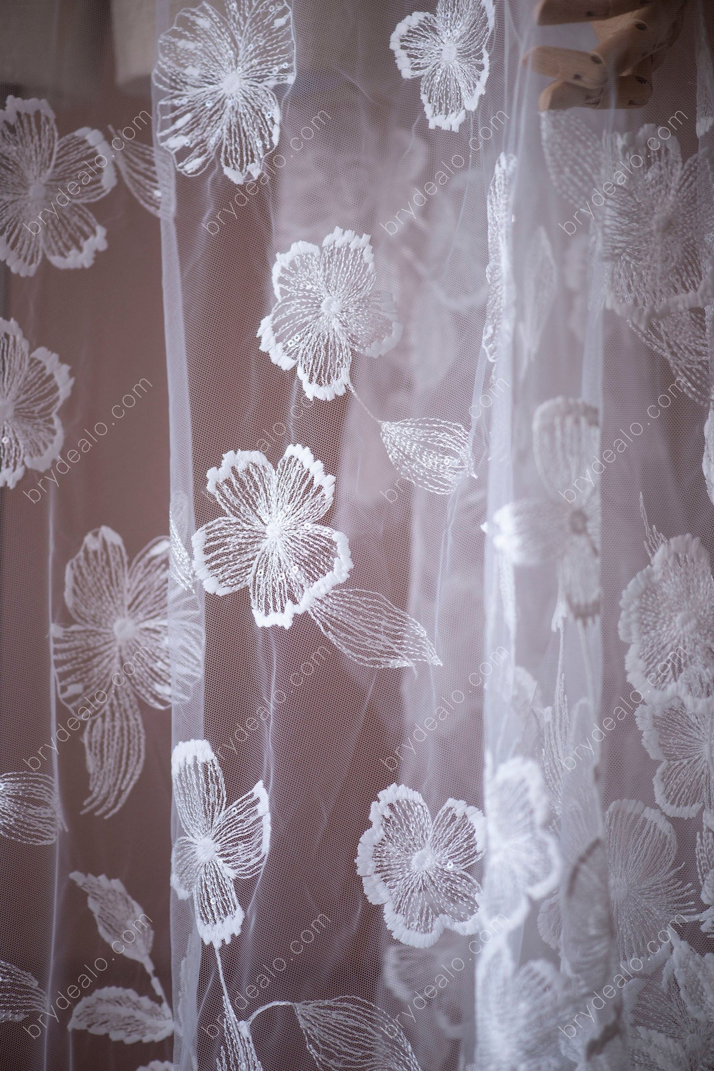 Rose Floral Swirls Sequins On Mesh Lace Fabric By The Yard Used For -Dress-Bridal-Decorations [Red] main image 0