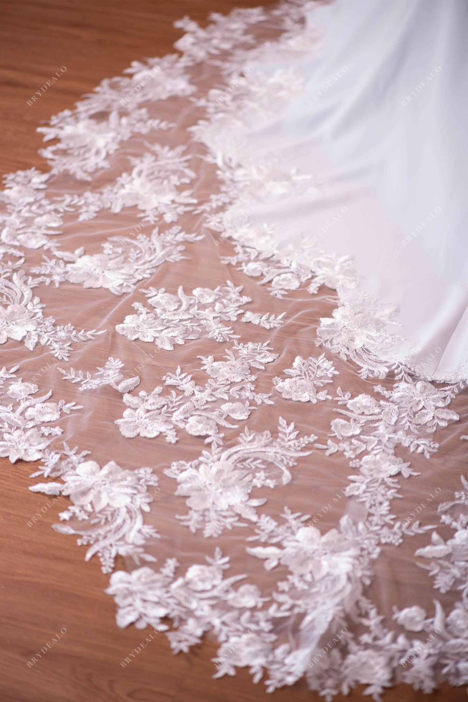 chapel train gorgeous lace bridal gown