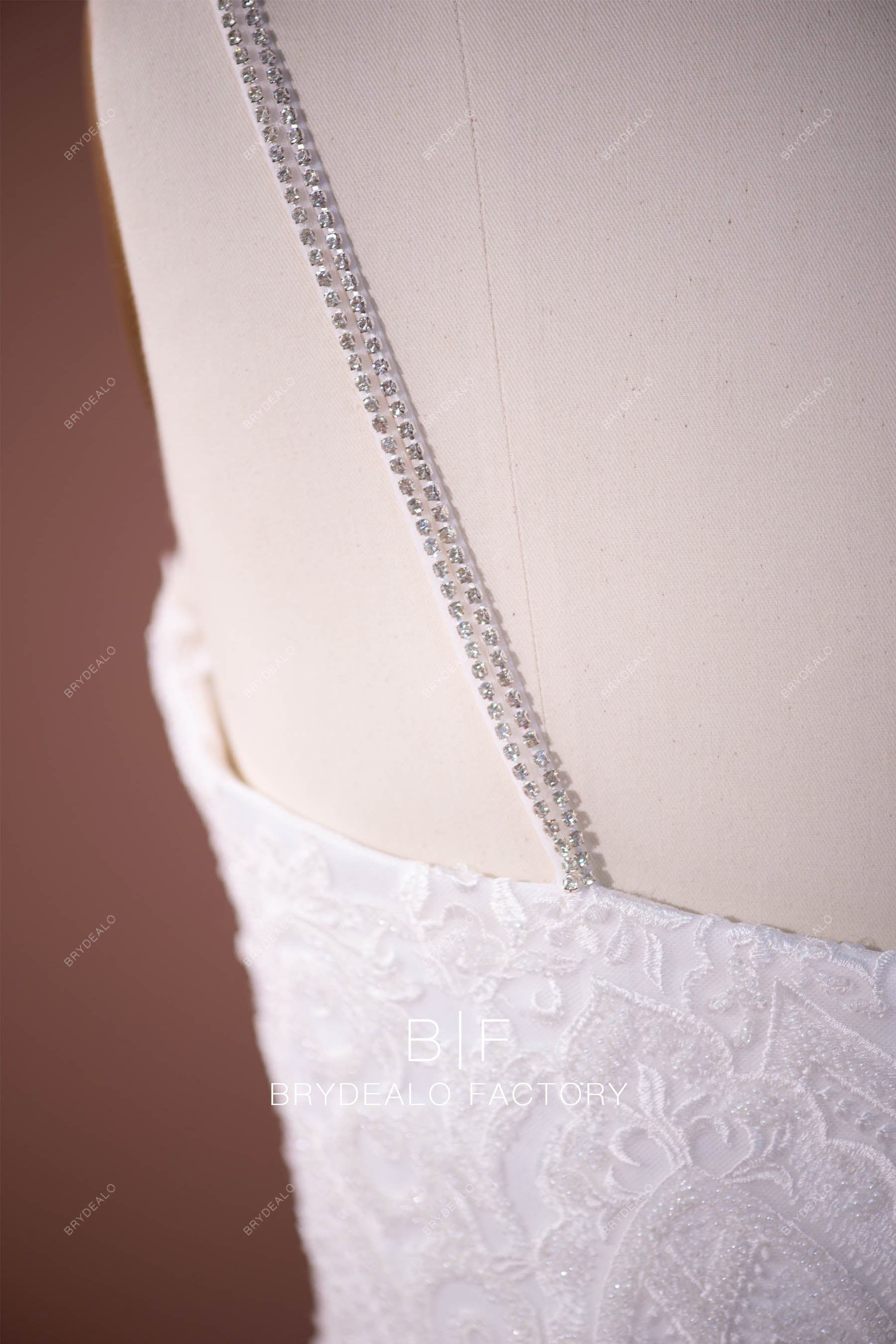 bling bling rhinestone straps bridal gown
