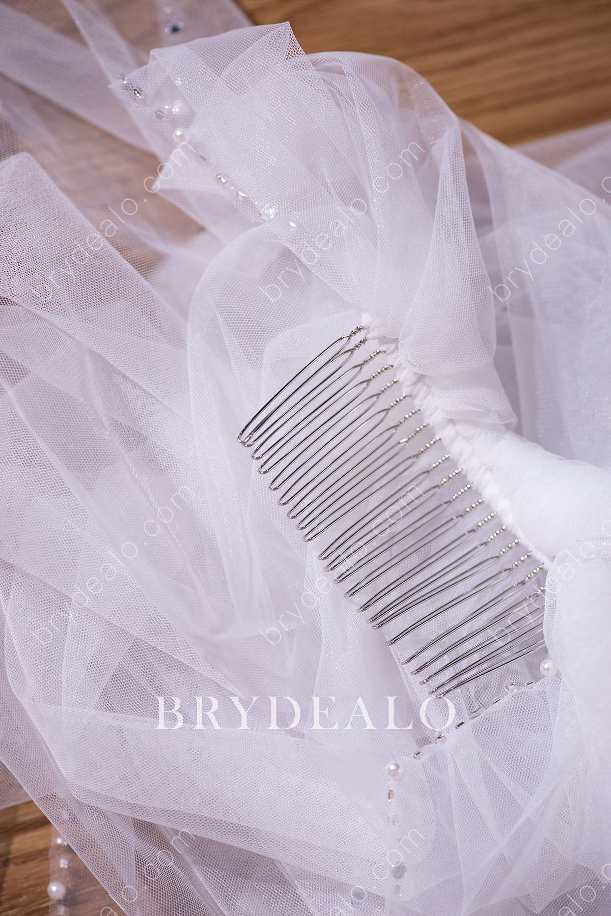 popular beaded veil with comb