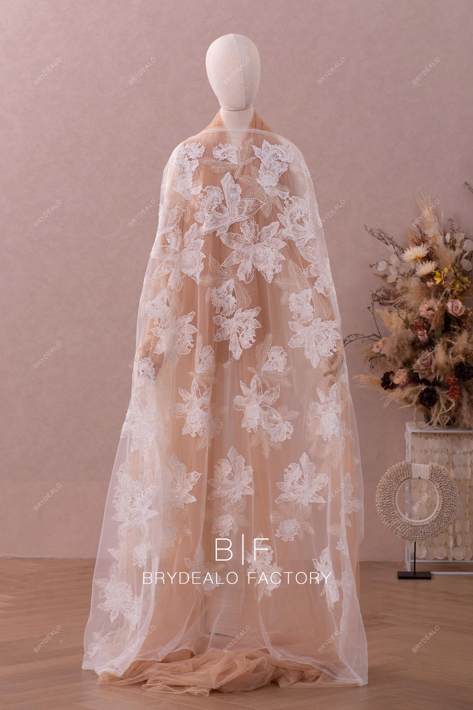 designer big flower beaded lace online