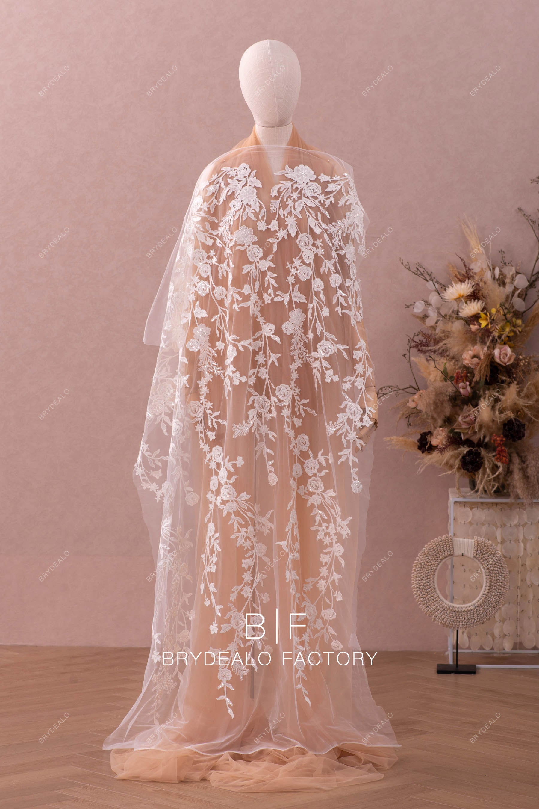 trendy custom wedding dress lace fabric