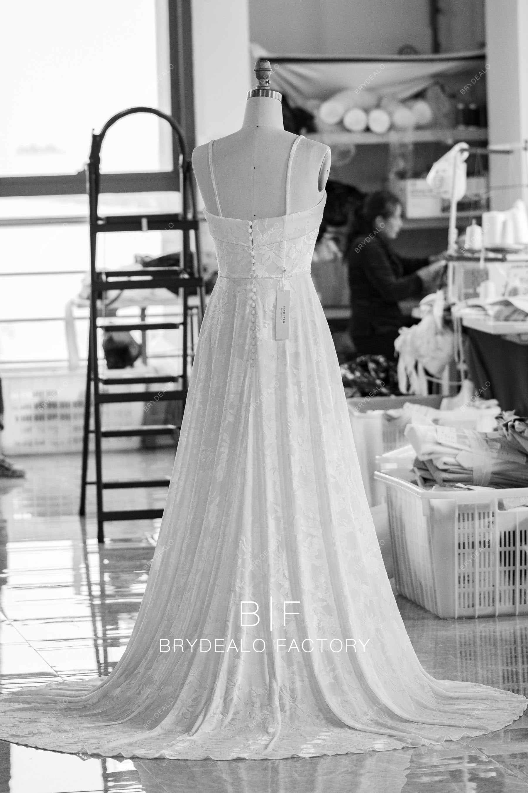 designer detachable belt burnout velvet wedding dress