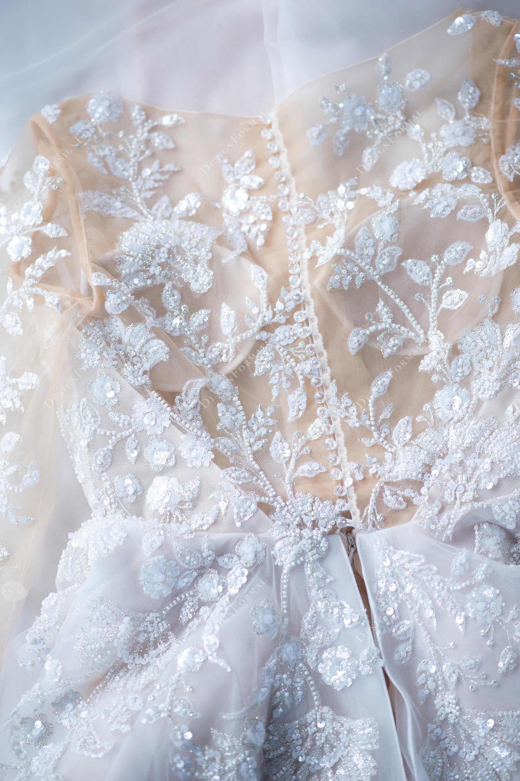 wholesale lace long sleeve A-line wedding dress