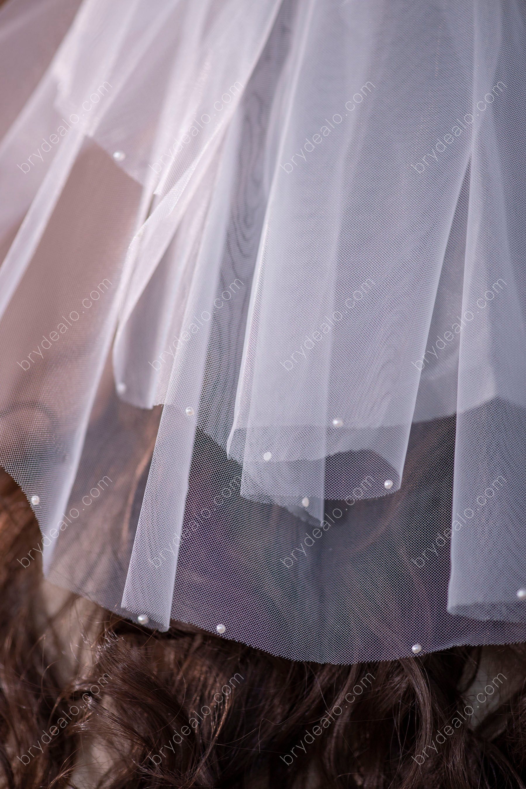 two-tier pearls wedding veil