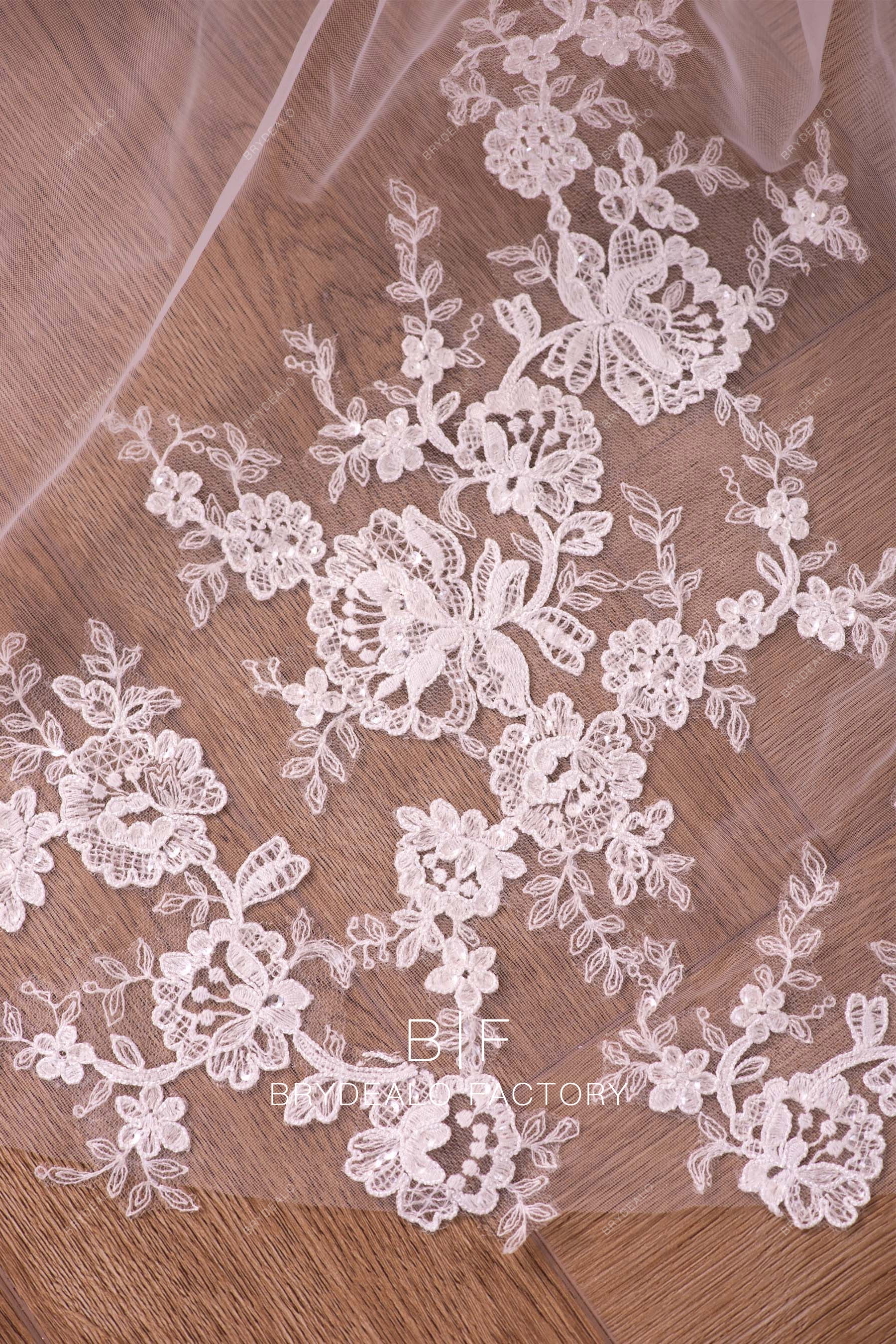 best shimmery bridal lace veil online