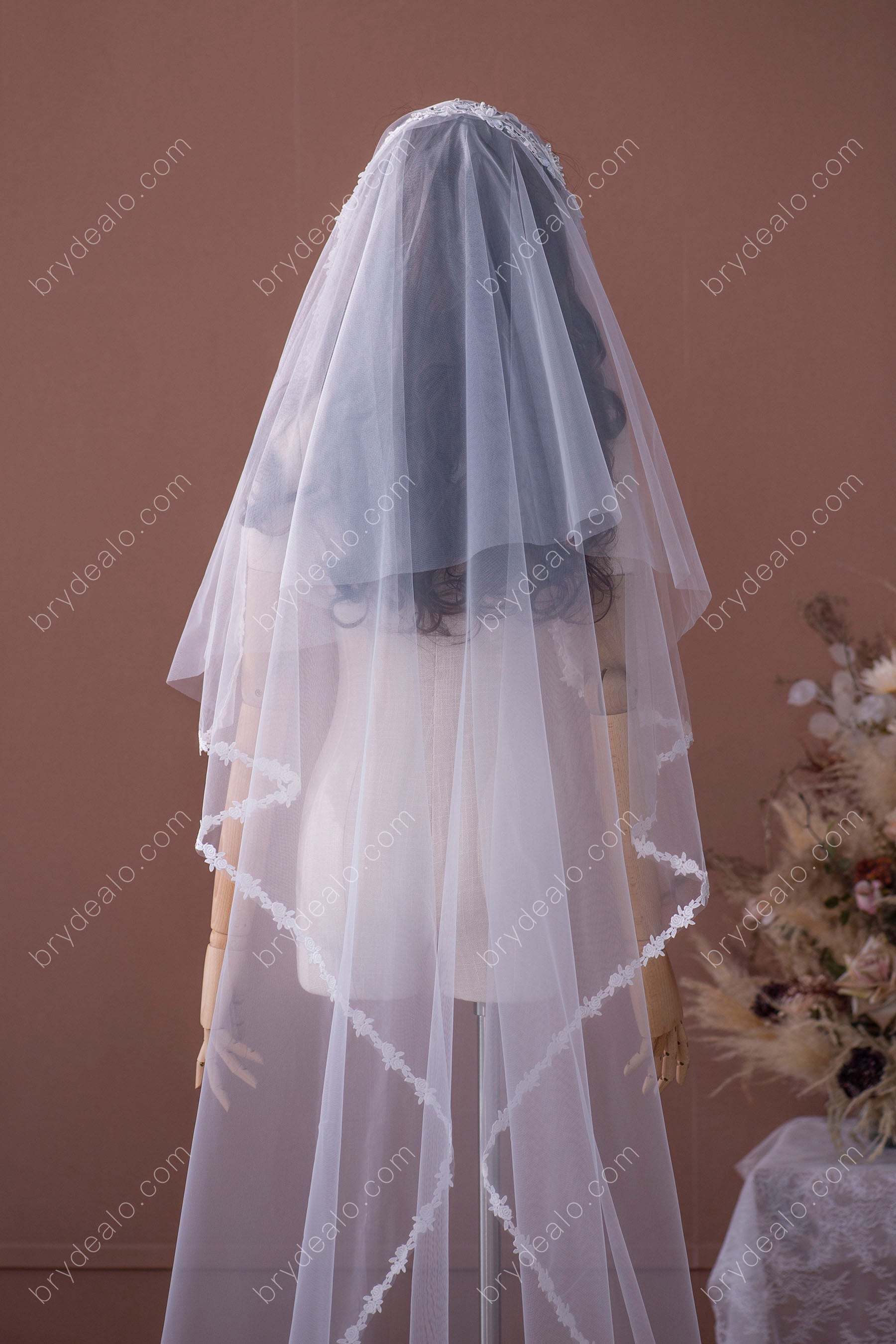 best full lace edge veil online